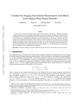 Conductivity Imaging from Internal Measurements with Mixed Least-Squares
  Deep Neural Networks