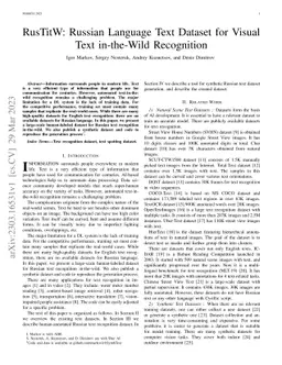 RusTitW: Russian Language Text Dataset for Visual Text in-the-Wild
  Recognition