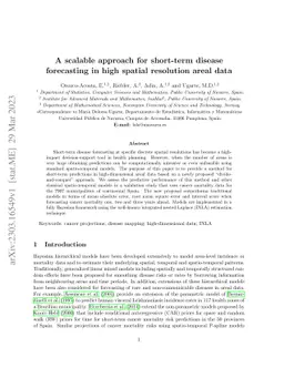 A scalable approach for short-term disease forecasting in high spatial
  resolution areal data