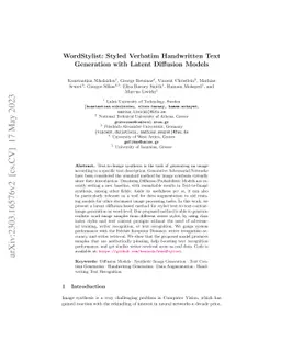 WordStylist: Styled Verbatim Handwritten Text Generation with Latent
  Diffusion Models