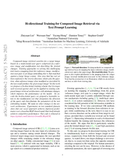 Bi-directional Training for Composed Image Retrieval via Text Prompt
  Learning