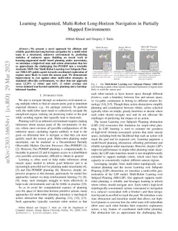 Learning Augmented, Multi-Robot Long-Horizon Navigation in Partially
  Mapped Environments