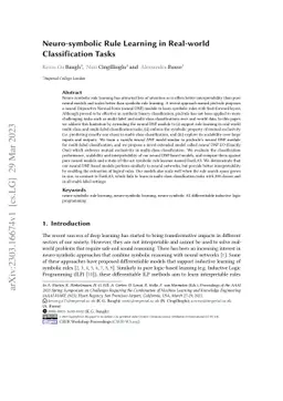 Neuro-symbolic Rule Learning in Real-world Classification Tasks