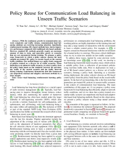 Policy Reuse for Communication Load Balancing in Unseen Traffic
  Scenarios