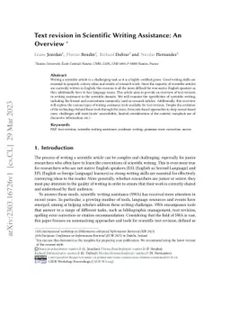 Text revision in Scientific Writing Assistance: An Overview