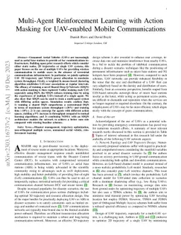 Multi-Agent Reinforcement Learning with Action Masking for UAV-enabled
  Mobile Communications