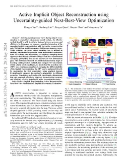 Active Implicit Object Reconstruction using Uncertainty-guided
  Next-Best-View Optimization