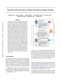 Improving Code Generation by Training with Natural Language Feedback