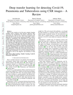 Deep transfer learning for detecting Covid-19, Pneumonia and
  Tuberculosis using CXR images -- A Review