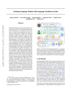 Training Language Models with Language Feedback at Scale