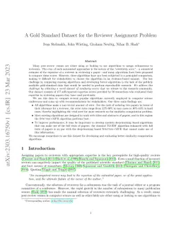 A Gold Standard Dataset for the Reviewer Assignment Problem
