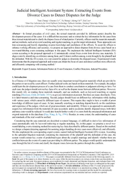 Judicial Intelligent Assistant System: Extracting Events from Divorce
  Cases to Detect Disputes for the Judge