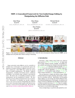 MDP: A Generalized Framework for Text-Guided Image Editing by
  Manipulating the Diffusion Path