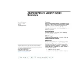 Advancing Inclusive Design in Multiple Dimensions