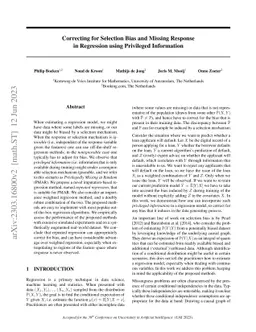 Correcting for Selection Bias and Missing Response in Regression using
  Privileged Information