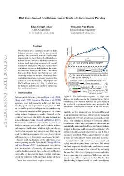 Did You Mean...? Confidence-based Trade-offs in Semantic Parsing