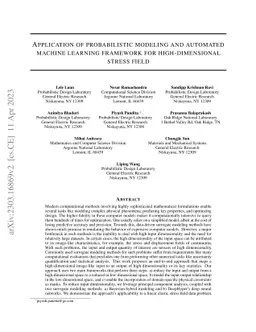 Application of probabilistic modeling and automated machine learning
  framework for high-dimensional stress field