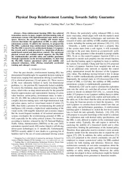 Physical Deep Reinforcement Learning Towards Safety Guarantee