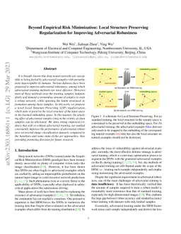 Beyond Empirical Risk Minimization: Local Structure Preserving
  Regularization for Improving Adversarial Robustness