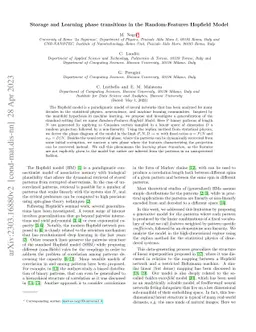 Storage and Learning phase transitions in the Random-Features Hopfield
  Model