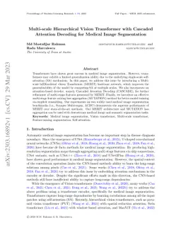 Multi-scale Hierarchical Vision Transformer with Cascaded Attention
  Decoding for Medical Image Segmentation