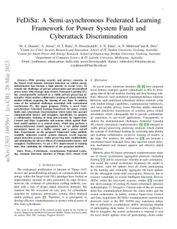 FeDiSa: A Semi-asynchronous Federated Learning Framework for Power
  System Fault and Cyberattack Discrimination