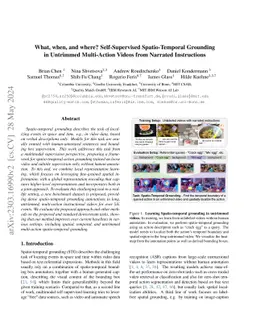 What, when, and where? -- Self-Supervised Spatio-Temporal Grounding in
  Untrimmed Multi-Action Videos from Narrated Instructions