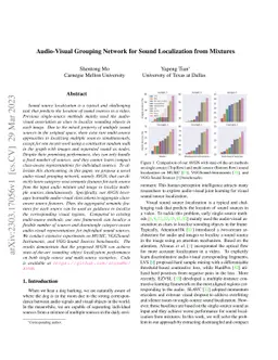 Audio-Visual Grouping Network for Sound Localization from Mixtures