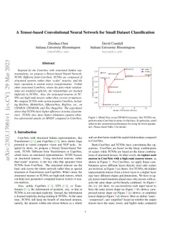 A Tensor-based Convolutional Neural Network for Small Dataset
  Classification