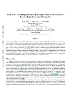 Depth-NeuS: Neural Implicit Surfaces Learning for Multi-view
  Reconstruction Based on Depth Information Optimization