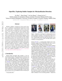 OpenMix: Exploring Outlier Samples for Misclassification Detection