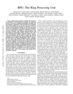 RPU: The Ring Processing Unit