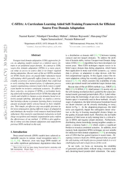 C-SFDA: A Curriculum Learning Aided Self-Training Framework for
  Efficient Source Free Domain Adaptation