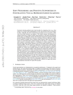 Soft Neighbors are Positive Supporters in Contrastive Visual
  Representation Learning