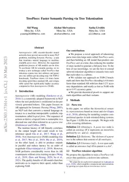 TreePiece: Faster Semantic Parsing via Tree Tokenization
