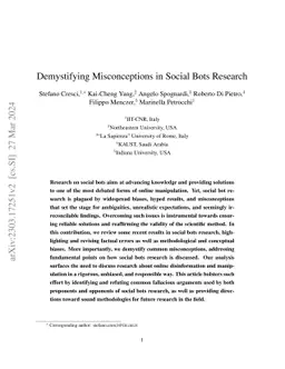 Demystifying Misconceptions in Social Bots Research