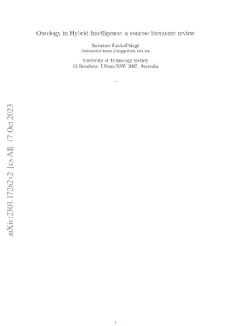 Ontology in Hybrid Intelligence: a concise literature review