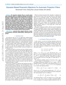 Gaussian-Based Parametric Bijections For Automatic Projection Filters