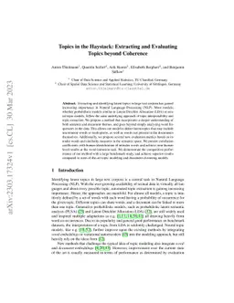 Topics in the Haystack: Extracting and Evaluating Topics beyond
  Coherence
