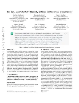 Yes but.. Can ChatGPT Identify Entities in Historical Documents?