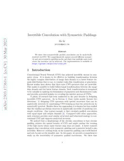 Invertible Convolution with Symmetric Paddings