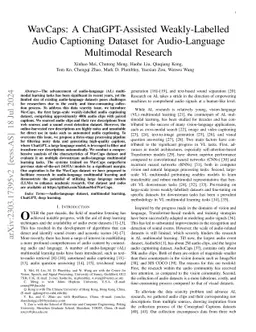 WavCaps: A ChatGPT-Assisted Weakly-Labelled Audio Captioning Dataset for
  Audio-Language Multimodal Research