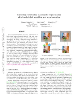 Removing supervision in semantic segmentation with local-global matching
  and area balancing