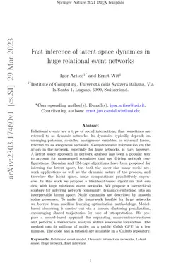 Fast inference of latent space dynamics in huge relational event
  networks