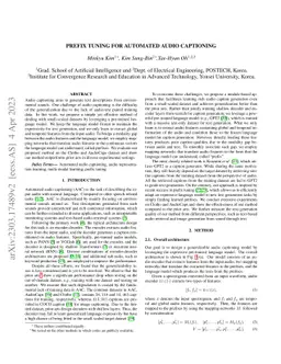 Prefix tuning for automated audio captioning