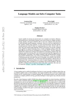 Language Models can Solve Computer Tasks