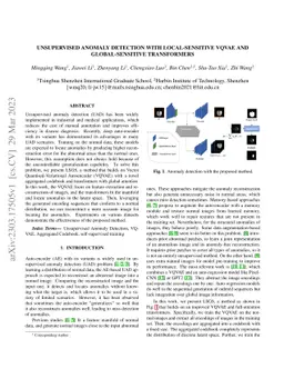 Unsupervised Anomaly Detection with Local-Sensitive VQVAE and
  Global-Sensitive Transformers