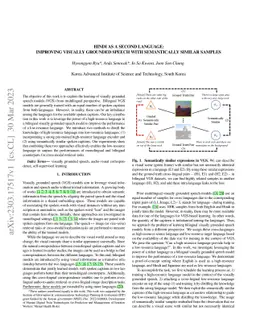 Hindi as a Second Language: Improving Visually Grounded Speech with
  Semantically Similar Samples