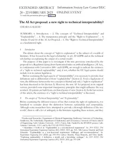 The AI Act proposal: a new right to technical interpretability?