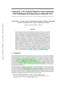 CodeGeeX: A Pre-Trained Model for Code Generation with Multilingual
  Benchmarking on HumanEval-X